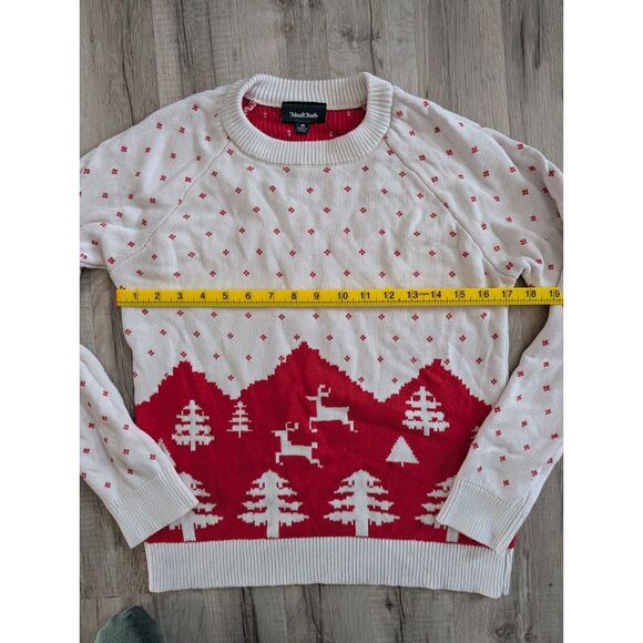 Modcloth Medley Of Merriment Christmas Sweater Red And White Knit, Medium (A6) - Picture 7 of 7